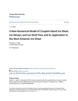 A New Numerical Model of Coupled Inland Ice Sheet, Ice Stream, and Ice Shelf Flow and Its Application to the West Antarctic Ice Sheet