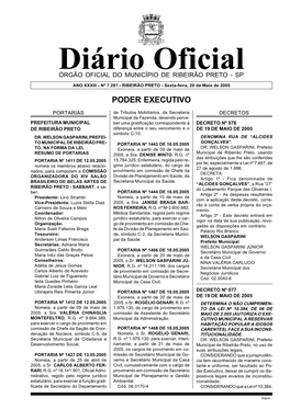 Diário Oficial ÓRGÃO OFICIAL DO MUNICÍPIO DE RIBEIRÃO PRETO - SP