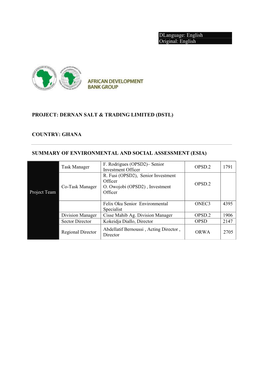 Environmental Social Summary Achwa II