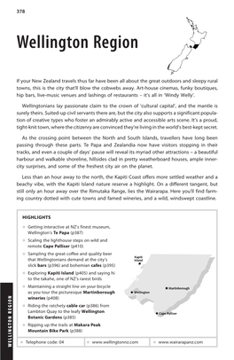 WELLINGTON REGION Ing Countrydotted Withcute Townsandfamedwineries,Awild,Windsweptcoastline