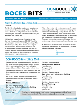 BOCES BITS Committed to Your Success December 2008 Vol