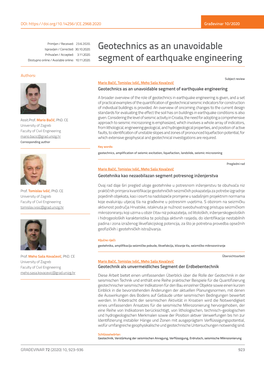 Geotechnics As an Unavoidable Segment of Earthquake Engineering
