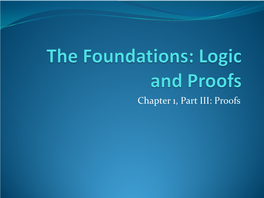 The Foundations: Logic and Proofs