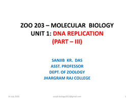 Dna Replication (Part – Iii)