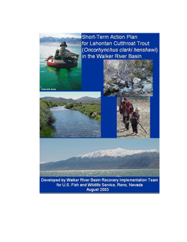 Lahontan Cutthroat Trout in the Lahontan Basin: Genetics Management Plan Mary Peacock, Jason B