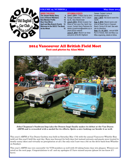 2014 Vancouver All British Field Meet Text and Photos by Alan Miles