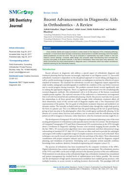 Recent Advancements in Diagnostic Aids in Orthodontics Which Has Helped Revolutionize Treatment Planning for the Orthodontic Fraternity