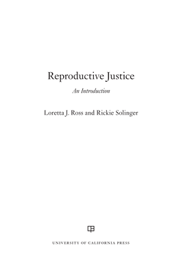 Reproductive Justice an Introduction