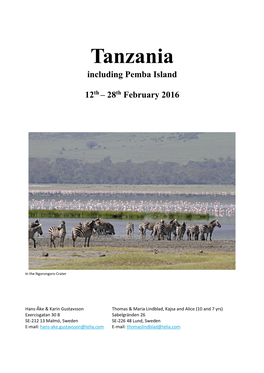 Tanzania Including Pemba Island