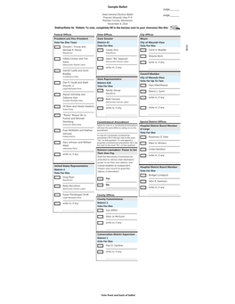 Sample Ballot Read Both Sides of the Ballot