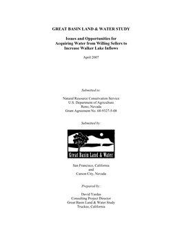 Great Basin Land & Water Study