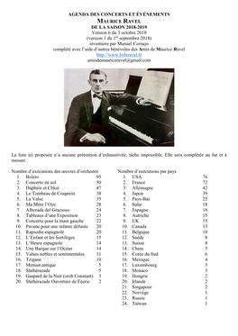 Agenda Des Concerts Et Événements Maurice Ravel