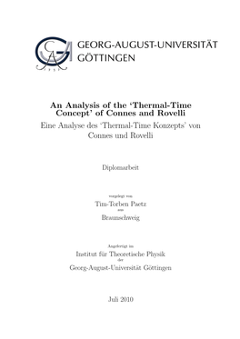 'Thermal-Time Concept' of Connes and Rovelli Eine Analyse