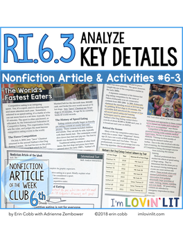 Analyze Key Details RI.6.3 | Competitive Eating