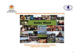 Safer West` Community Trust Application for Reaccreditation As an International Safe Community