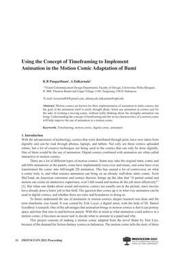 Using the Concept of Timeframing to Implement Animation in the Motion Comic Adaptation of Bumi