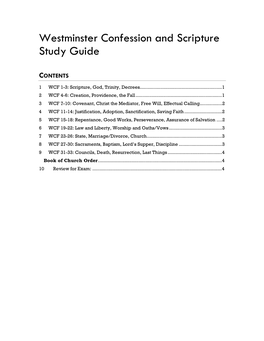 Westminster Confession and Scripture Study Guide