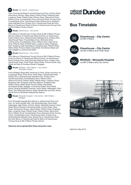 36 36A 36C Bus Timetable