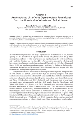 (Hymenoptera: Formicidae) from the Grasslands of Alberta and Saskatchewan
