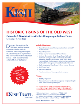 Historic Trains of the Old West $275