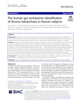 The Human Gut Archaeome: Identification of Diverse Haloarchaea in Korean Subjects