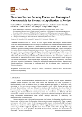 Biomineralization Forming Process and Bio-Inspired Nanomaterials for Biomedical Application: a Review