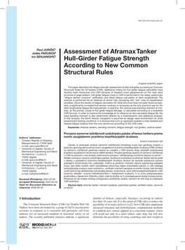 Assessment of Aframax Tanker Hull-Girder Fatigue Strength