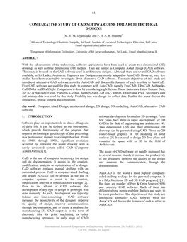 Comparative Study of Cad Software Use for Architectural Designs