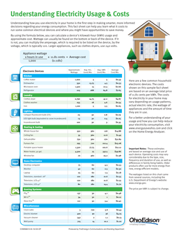 Understanding Electricity Use Cost Ohio Edison