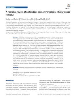 A Narrative Review of Gallbladder Adenomyomatosis: What We Need to Know