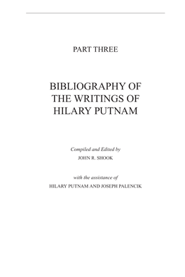 Bibliography of the Writings of Hilary Putnam