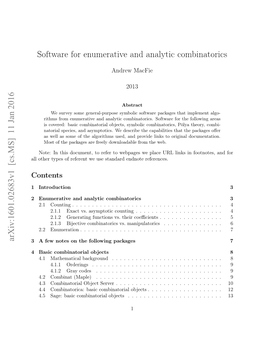 Software for Enumerative and Analytic Combinatorics