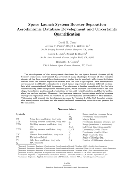 Space Launch System Booster Separation Aerodynamic Database Development and Uncertainty Quantiﬁcation