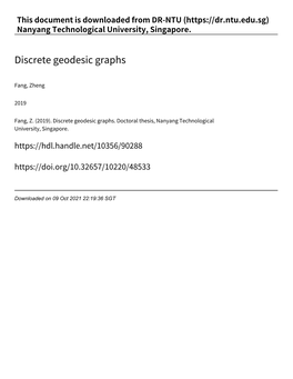 Discrete Geodesic Graphs