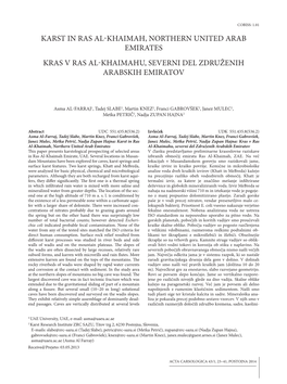 KARST in RAS AL-KHAIMAH, NORTHERN UNITED ARAB EMIRATES Kras V Ras Al-Khaimahu, Severni Del Združenih Arabskih Emiratov