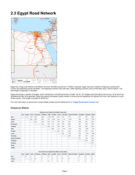 2.3 Egypt Road Network