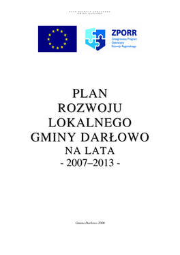 Plan Rozwoju Lokalnego Gminy Darłowo Na Lata 2007-2013