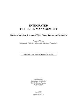 Integrated Fisheries Management