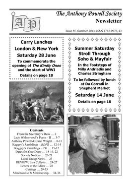 The Anthony Powell Society Newsletter