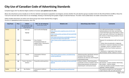 City Use of Canadian Code of Advertising Standards