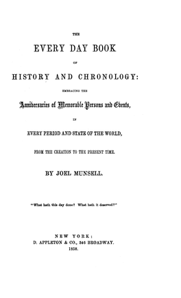The Every Day Book of History and Chronology