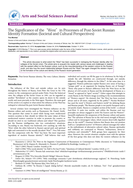 'West'in Processes of Post-Soviet Russian Identity Formation