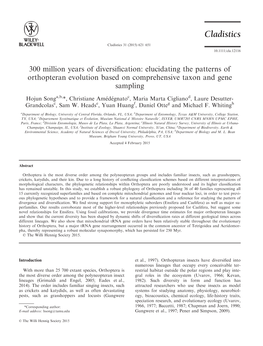 Elucidating the Patterns of Orthopteran Evolution Based on Comprehensive Taxon and Gene Sampling