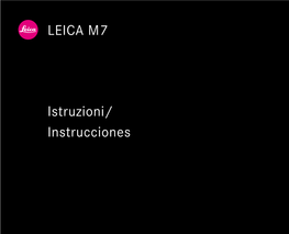 LEICA M7 Istruzioni/ Instrucciones