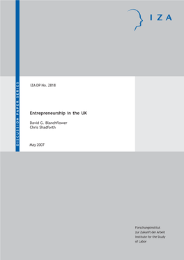 Entrepreneurship in the UK