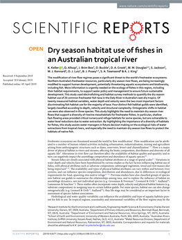 Dry Season Habitat Use of Fishes in an Australian Tropical River