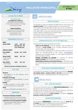 Bulletin Municipal Octobre 2019 N°506