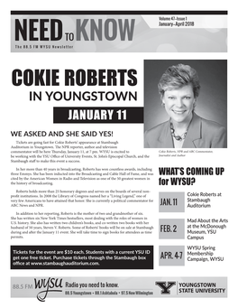 Cokie Roberts in Youngstown January 11