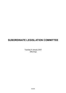 Subordinate Legislation Committee