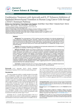 Combination Treatment with Apricoxib and IL-27 Enhances Inhibition Of